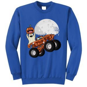 Halloween Ghost Riding Monster Truck Cool Gift Tall Sweatshirt