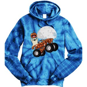 Halloween Ghost Riding Monster Truck Cool Gift Tie Dye Hoodie