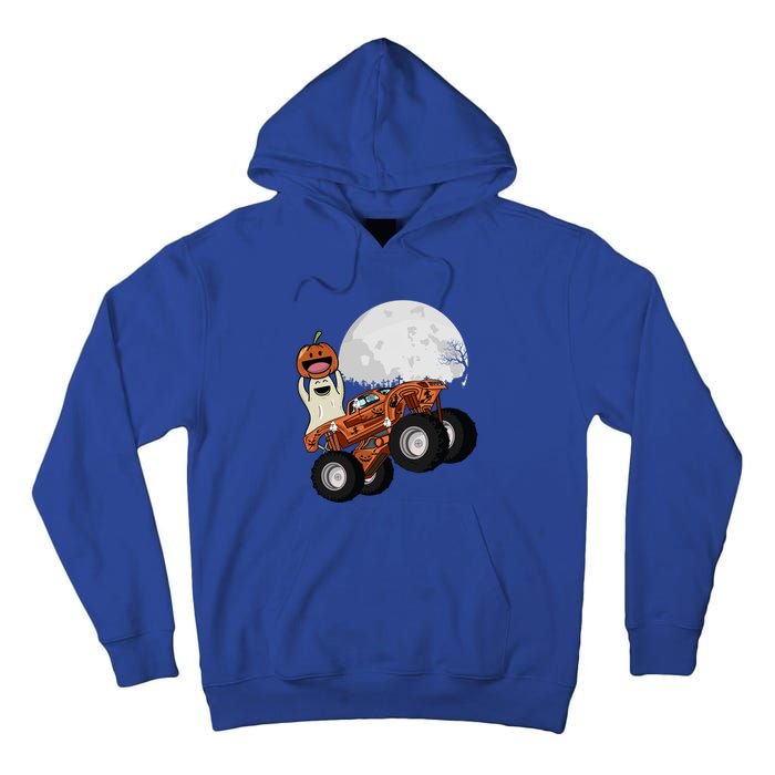 Halloween Ghost Riding Monster Truck Cool Gift Tall Hoodie