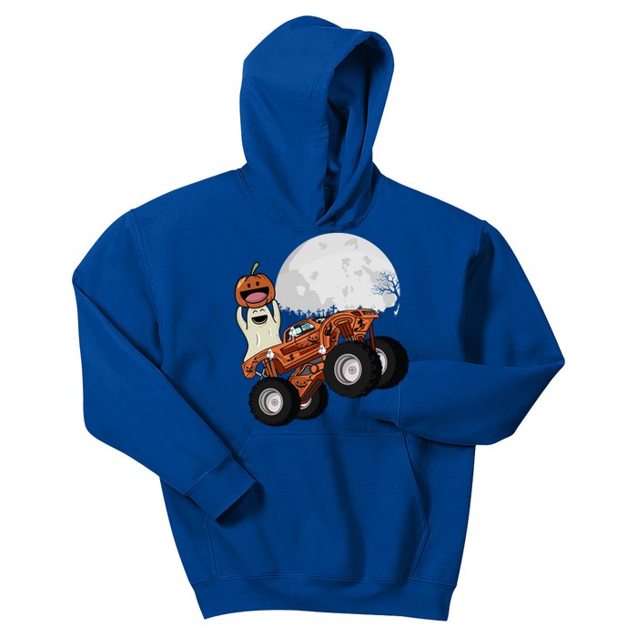 Halloween Ghost Riding Monster Truck Cool Gift Kids Hoodie