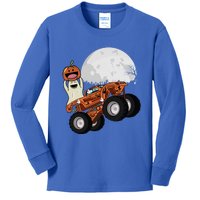 Halloween Ghost Riding Monster Truck Cool Gift Kids Long Sleeve Shirt