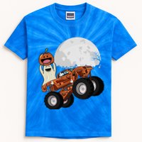 Halloween Ghost Riding Monster Truck Cool Gift Kids Tie-Dye T-Shirt