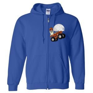 Halloween Ghost Riding Monster Truck Cool Gift Full Zip Hoodie