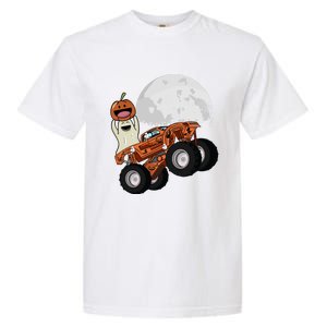 Halloween Ghost Riding Monster Truck Cool Gift Garment-Dyed Heavyweight T-Shirt