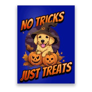 Halloween Golden Retriever Dog No Tricks Just Treats Gift Poster