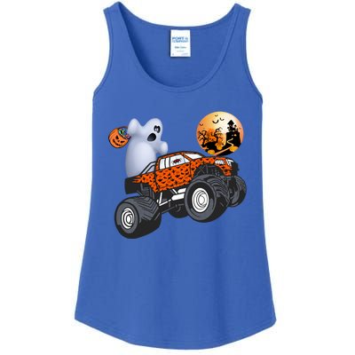 Halloween Ghost Riding Monster Truck Funny Gift Ladies Essential Tank