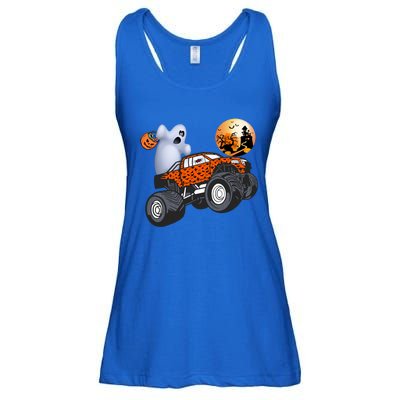 Halloween Ghost Riding Monster Truck Funny Gift Ladies Essential Flowy Tank