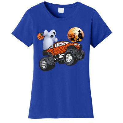 Halloween Ghost Riding Monster Truck Funny Gift Women's T-Shirt