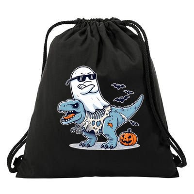 Halloween Ghost Riding Zombie Trex Funny Halloween Costume Drawstring Bag