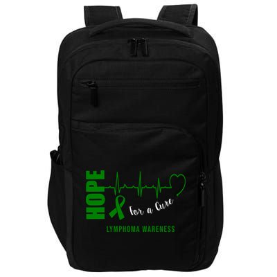 Hope Green Ribbon Lymphoma Awareness Impact Tech Backpack