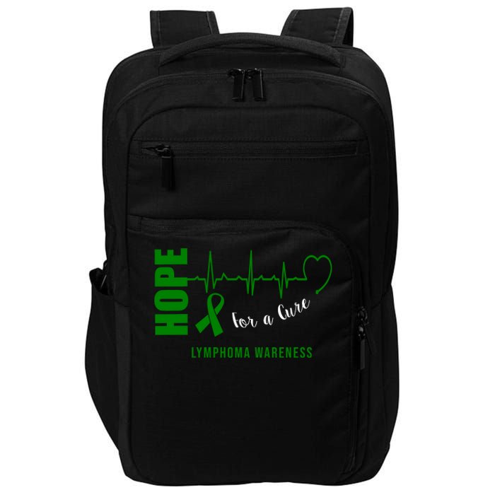 Hope Green Ribbon Lymphoma Awareness Impact Tech Backpack