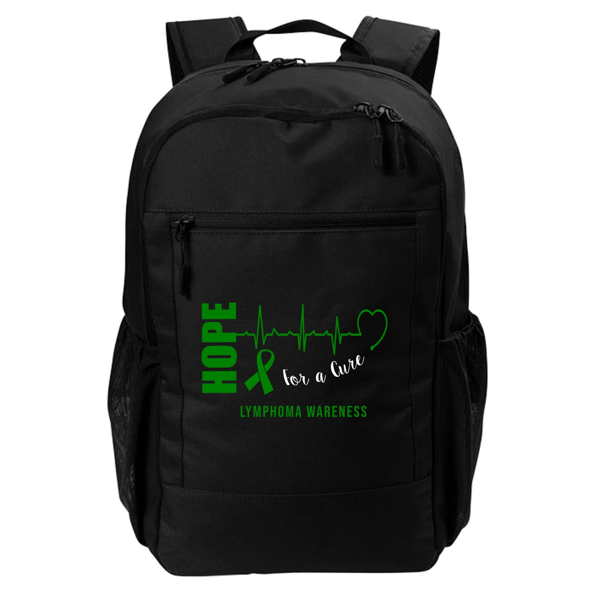 Hope Green Ribbon Lymphoma Awareness Backpack
