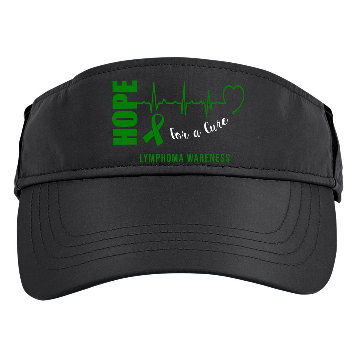 Hope Green Ribbon Lymphoma Awareness Adult Drive Performance Visor