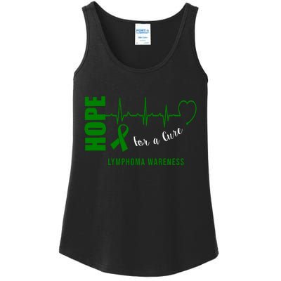 Hope Green Ribbon Lymphoma Awareness Ladies Essential Tank