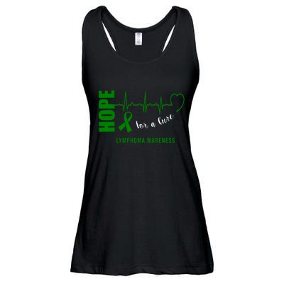 Hope Green Ribbon Lymphoma Awareness Ladies Essential Flowy Tank