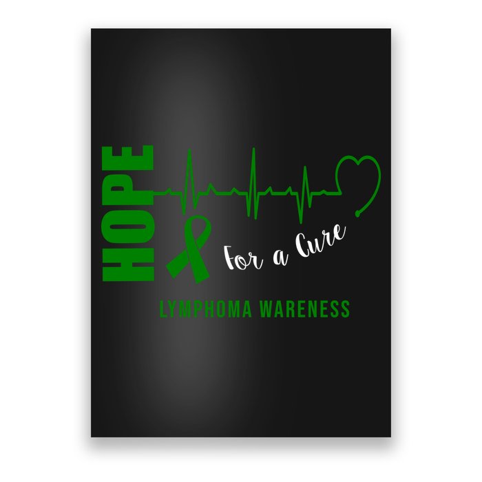 Hope Green Ribbon Lymphoma Awareness Poster