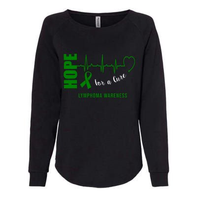 Hope Green Ribbon Lymphoma Awareness Womens California Wash Sweatshirt