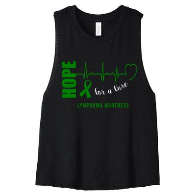 Hope Green Ribbon Lymphoma Awareness Women's Racerback Cropped Tank