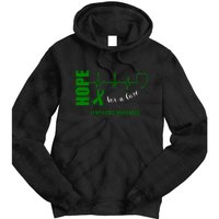 Hope Green Ribbon Lymphoma Awareness Tie Dye Hoodie