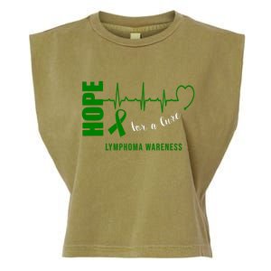 Hope Green Ribbon Lymphoma Awareness Garment-Dyed Women's Muscle Tee