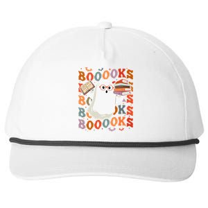 Halloween Ghost Reading Books Teacher Librarian Halloween Gift Snapback Five-Panel Rope Hat