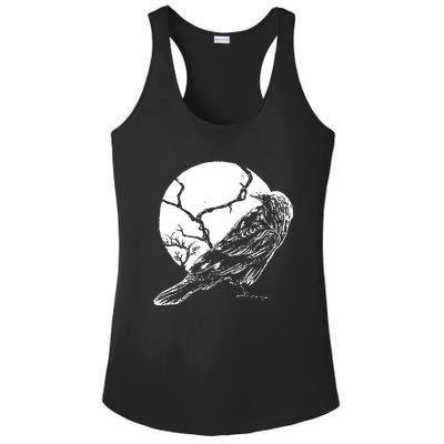 Horror Graphic Raven And Moon Ladies PosiCharge Competitor Racerback Tank