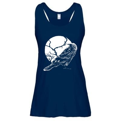 Horror Graphic Raven And Moon Ladies Essential Flowy Tank