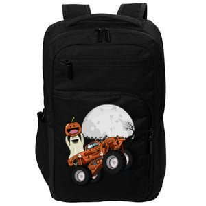 Halloween Ghost Riding Monster Truck Gift Impact Tech Backpack