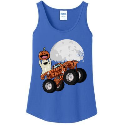 Halloween Ghost Riding Monster Truck Gift Ladies Essential Tank