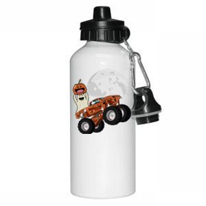 Halloween Ghost Riding Monster Truck Gift Aluminum Water Bottle