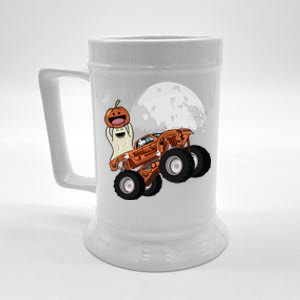 Halloween Ghost Riding Monster Truck Gift Beer Stein