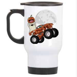 Halloween Ghost Riding Monster Truck Gift Stainless Steel Travel Mug