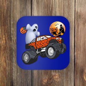 Halloween Ghost Riding Monster Truck Gift Coaster