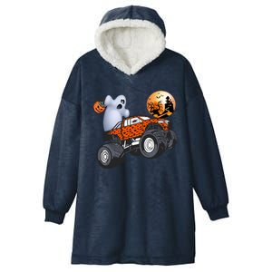 Halloween Ghost Riding Monster Truck Gift Hooded Wearable Blanket