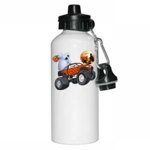 Halloween Ghost Riding Monster Truck Gift Aluminum Water Bottle