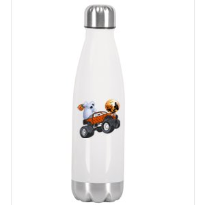 Halloween Ghost Riding Monster Truck Gift Stainless Steel Insulated Water Bottle