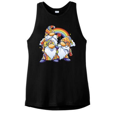 Hippie Gnomes Rainbow Ladies PosiCharge Tri-Blend Wicking Tank