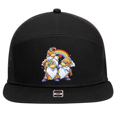 Hippie Gnomes Rainbow 7 Panel Mesh Trucker Snapback Hat