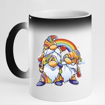 Hippie Gnomes Rainbow 11oz Black Color Changing Mug