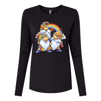 Hippie Gnomes Rainbow Womens Cotton Relaxed Long Sleeve T-Shirt