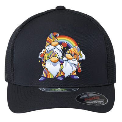 Hippie Gnomes Rainbow Flexfit Unipanel Trucker Cap