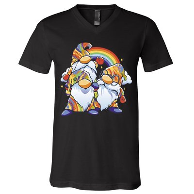 Hippie Gnomes Rainbow V-Neck T-Shirt