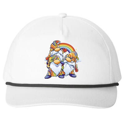 Hippie Gnomes Rainbow Snapback Five-Panel Rope Hat