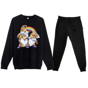 Hippie Gnomes Rainbow Premium Crewneck Sweatsuit Set