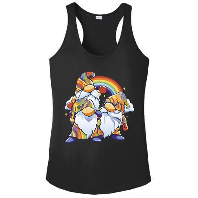 Hippie Gnomes Rainbow Ladies PosiCharge Competitor Racerback Tank