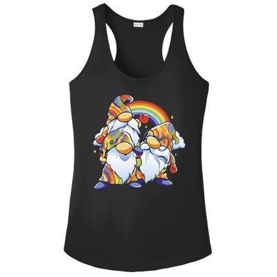 Hippie Gnomes Rainbow Ladies PosiCharge Competitor Racerback Tank