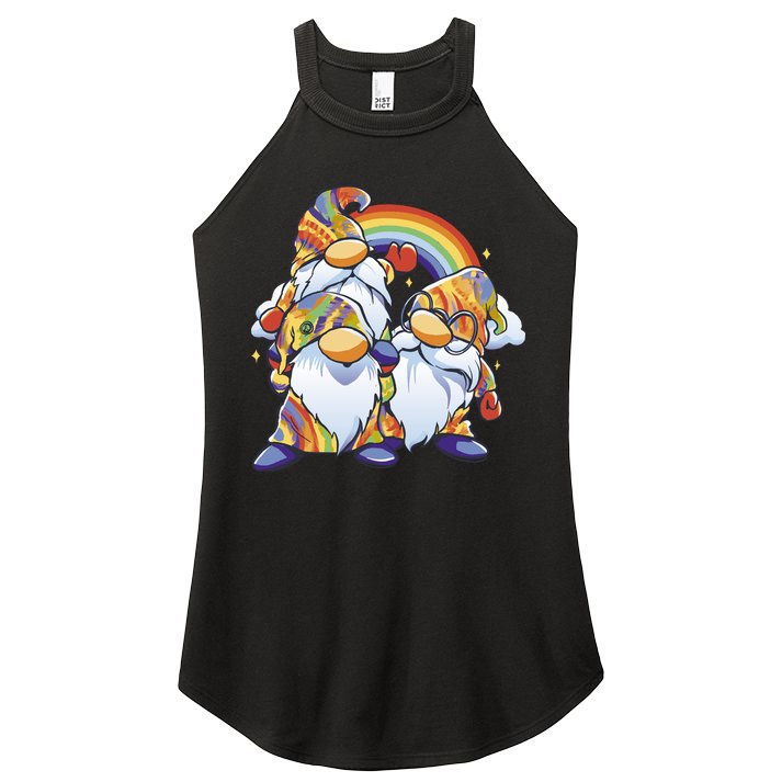 Hippie Gnomes Rainbow Women's Perfect Tri Rocker Tank