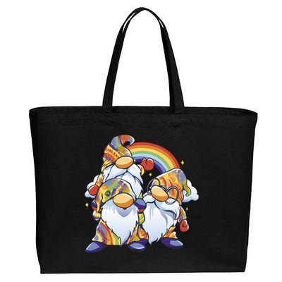 Hippie Gnomes Rainbow Cotton Canvas Jumbo Tote