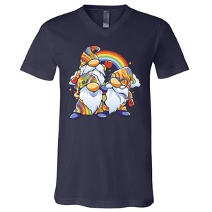 Hippie Gnomes Rainbow V-Neck T-Shirt