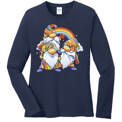 Hippie Gnomes Rainbow Ladies Long Sleeve Shirt